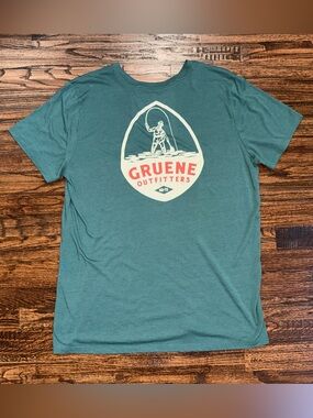 Vintage Gruene Texas Outfitters Dance Hall Green Athletic Pocket T-shirt Size XL
